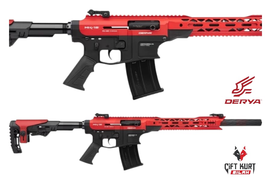 Derya MK-12 AS-104S Kırmızı-Siyah Şarjörlü Yivsiz Av Tüfeği